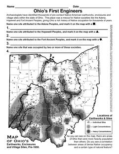 Ohio Pre Contact Indian Native American Mounds Fort Ancient Hopewell Adena Earthworks Map