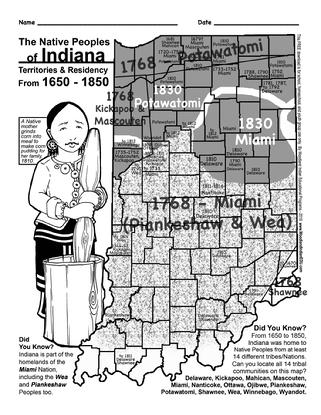 Indiana Native American Indian Tribes Map