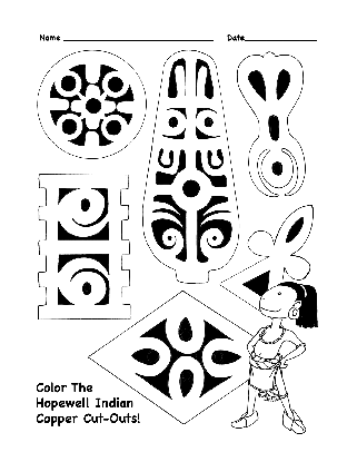 Hopewell Mound Builders Native American copper coloring page