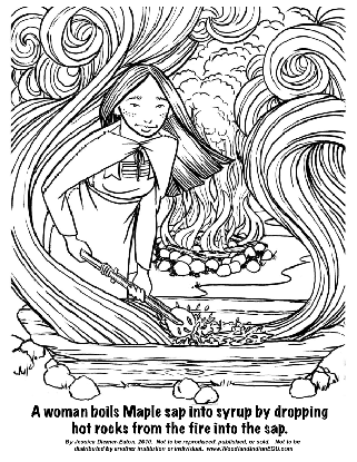 free download native american indian coloring page children