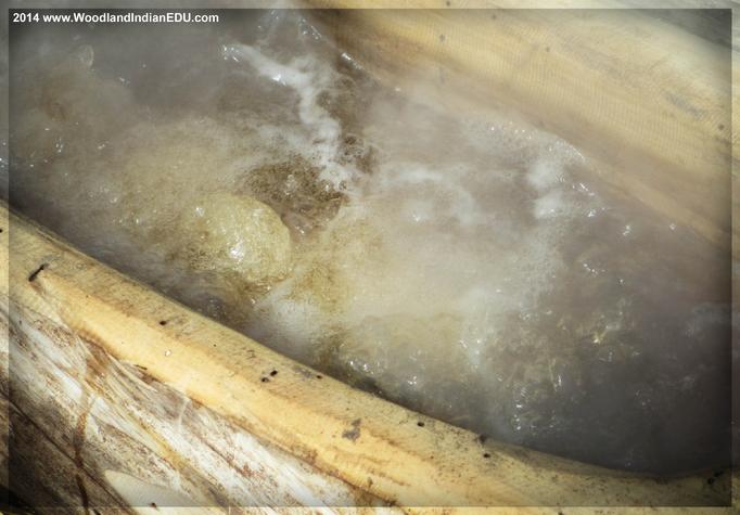 hot-stone boiling maple sap
